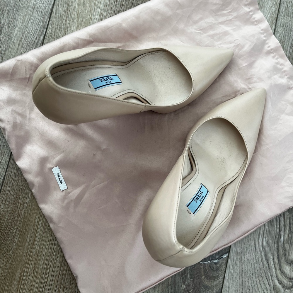 Prada Tan Leather Stiletto Heels - Picture 8 of 8